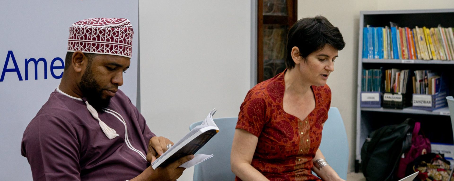 Professor Meg Arenbeg and Translation Fellow Ida Hadjivayanis Lead the Translation Workshop at the Zanzibar Book Fair